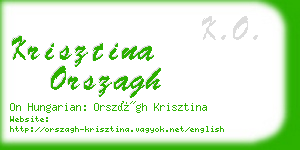 krisztina orszagh business card